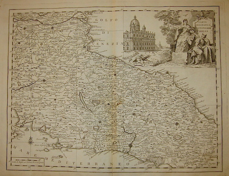 Albrizzi Giambattista (1698-1777) Carta generale del Stato della Chiesa 1750 Venezia 